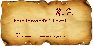 Matriszottó Harri névjegykártya